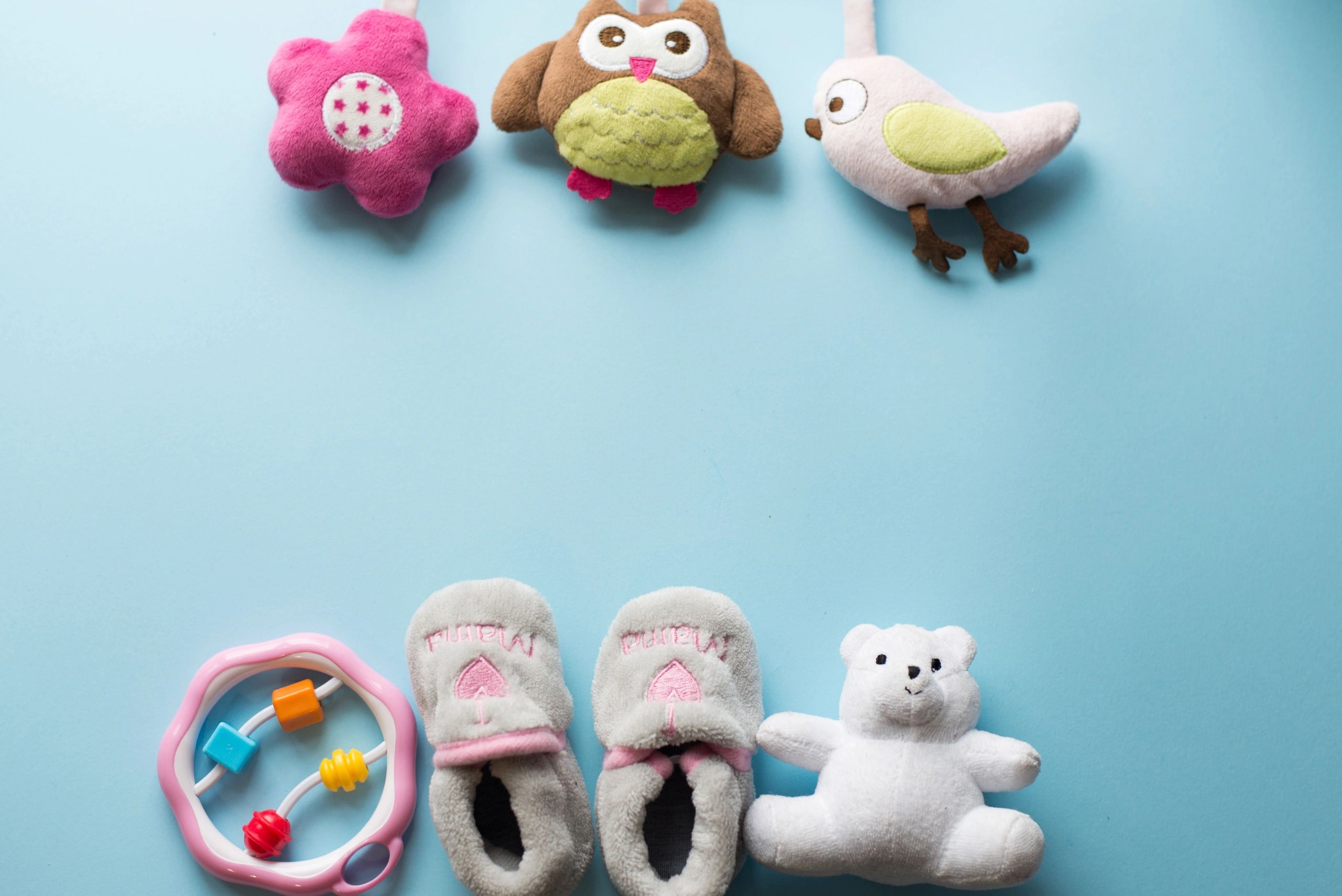 Colorful kids clothing flat lay with copy space
